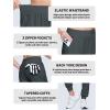 imageTACVASEN Womens Joggers Running Sweatpants with Zipper Pockets Athletic Tapered Pants for WorkoutDark Grey