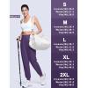 imageTACVASEN Womens Joggers Running Sweatpants with Zipper Pockets Athletic Tapered Pants for WorkoutDark Purple