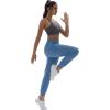imageTACVASEN Womens Joggers Running Sweatpants with Zipper Pockets Athletic Tapered Pants for WorkoutHaze Blue