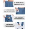 imageTACVASEN Womens Joggers Running Sweatpants with Zipper Pockets Athletic Tapered Pants for WorkoutHaze Blue