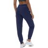 imageTACVASEN Womens Joggers Running Sweatpants with Zipper Pockets Athletic Tapered Pants for WorkoutNavy