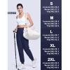 imageTACVASEN Womens Joggers Running Sweatpants with Zipper Pockets Athletic Tapered Pants for WorkoutNavy