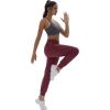 imageTACVASEN Womens Joggers Running Sweatpants with Zipper Pockets Athletic Tapered Pants for WorkoutWine Red