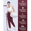 imageTACVASEN Womens Joggers Running Sweatpants with Zipper Pockets Athletic Tapered Pants for WorkoutWine Red