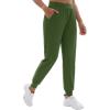 imageTACVASEN Womens Joggers Running Sweatpants with Zipper Pockets Athletic Tapered Pants for WorkoutArmy Green