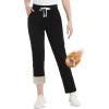 imageTACVASEN Womens Sherpa Lined Sweatpants Warm Fleece Lined Pants Soft Cotton Winter Thermal Pants with Pockets AthleticBlack