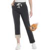 imageTACVASEN Womens Sherpa Lined Sweatpants Warm Fleece Lined Pants Soft Cotton Winter Thermal Pants with Pockets AthleticDark Grey