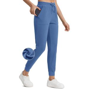 imageTACVASEN Womens Cotton Joggers Athletic Sweatpants with Pockets Soft Lounge Pants Lightweight Track Pants Casual YogaBlue Grey