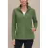 imageTACVASEN Womens Full Zip Fleece Jacket Lightweight Jacket Womens Winter Warm Coats with 2 Zipper PocketsArmy Green