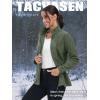 imageTACVASEN Womens Full Zip Fleece Jacket Lightweight Jacket Womens Winter Warm Coats with 2 Zipper PocketsArmy Green