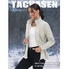 imageTACVASEN Womens Full Zip Fleece Jacket Lightweight Jacket Womens Winter Warm Coats with 2 Zipper PocketsBeige
