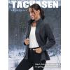 imageTACVASEN Womens Full Zip Fleece Jacket Lightweight Jacket Womens Winter Warm Coats with 2 Zipper PocketsBlack