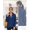 imageTACVASEN Womens Full Zip Fleece Jacket Lightweight Jacket Womens Winter Warm Coats with 2 Zipper PocketsDark Blue