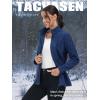 imageTACVASEN Womens Full Zip Fleece Jacket Lightweight Jacket Womens Winter Warm Coats with 2 Zipper PocketsDark Blue