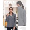 imageTACVASEN Womens Full Zip Fleece Jacket Lightweight Jacket Womens Winter Warm Coats with 2 Zipper PocketsDark Grey