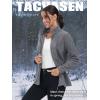 imageTACVASEN Womens Full Zip Fleece Jacket Lightweight Jacket Womens Winter Warm Coats with 2 Zipper PocketsDark Grey