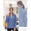 imageTACVASEN Womens Full Zip Fleece Jacket Lightweight Jacket Womens Winter Warm Coats with 2 Zipper PocketsGrey Blue