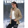 imageTACVASEN Womens Full Zip Fleece Jacket Lightweight Jacket Womens Winter Warm Coats with 2 Zipper PocketsKhaki