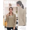 imageTACVASEN Womens Full Zip Fleece Jacket Lightweight Jacket Womens Winter Warm Coats with 2 Zipper PocketsKhaki