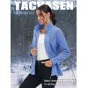 imageTACVASEN Womens Full Zip Fleece Jacket Lightweight Jacket Womens Winter Warm Coats with 2 Zipper PocketsLight Blue