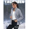 imageTACVASEN Womens Full Zip Fleece Jacket Lightweight Jacket Womens Winter Warm Coats with 2 Zipper PocketsLight Grey