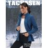 imageTACVASEN Womens Full Zip Fleece Jacket Lightweight Jacket Womens Winter Warm Coats with 2 Zipper PocketsMedium Blue