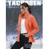 imageTACVASEN Womens Full Zip Fleece Jacket Lightweight Jacket Womens Winter Warm Coats with 2 Zipper PocketsOrange