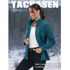 imageTACVASEN Womens Full Zip Fleece Jacket Lightweight Jacket Womens Winter Warm Coats with 2 Zipper PocketsPeacock Blue