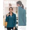 imageTACVASEN Womens Full Zip Fleece Jacket Lightweight Jacket Womens Winter Warm Coats with 2 Zipper PocketsPeacock Blue