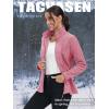 imageTACVASEN Womens Full Zip Fleece Jacket Lightweight Jacket Womens Winter Warm Coats with 2 Zipper PocketsPink