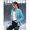 imageTACVASEN Womens Full Zip Fleece Jacket Lightweight Jacket Womens Winter Warm Coats with 2 Zipper PocketsWater Blue