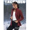 imageTACVASEN Womens Full Zip Fleece Jacket Lightweight Jacket Womens Winter Warm Coats with 2 Zipper PocketsWine Red