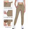 imageTACVASEN Womens Hiking Pants Lightweight Joggers with Pockets Quick Dry Athletic Pants Water Resistant Travel OutdoorKhaki