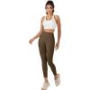 imageTACVASEN Womens Leggings with Pockets Tummy Control Workout High Waisted Athletic Buttery Soft Yoga Ankle Pants 25Dark Brown