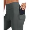 imageTACVASEN Womens Leggings with Pockets Tummy Control Workout High Waisted Athletic Buttery Soft Yoga Ankle Pants 25Dark Grey