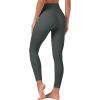 imageTACVASEN Womens Leggings with Pockets Tummy Control Workout High Waisted Athletic Buttery Soft Yoga Ankle Pants 25Dark Grey