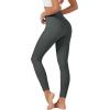 imageTACVASEN Womens Leggings with Pockets Tummy Control Workout High Waisted Athletic Buttery Soft Yoga Ankle Pants 25Dark Grey