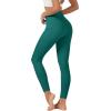 imageTACVASEN Womens Leggings with Pockets Tummy Control Workout High Waisted Athletic Buttery Soft Yoga Ankle Pants 25Emerald Green