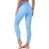 imageTACVASEN Womens Leggings with Pockets Tummy Control Workout High Waisted Athletic Buttery Soft Yoga Ankle Pants 25Light Blue