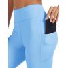 imageTACVASEN Womens Leggings with Pockets Tummy Control Workout High Waisted Athletic Buttery Soft Yoga Ankle Pants 25Light Blue