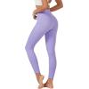 imageTACVASEN Womens Leggings with Pockets Tummy Control Workout High Waisted Athletic Buttery Soft Yoga Ankle Pants 25Light Purple