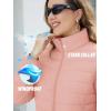 imageTACVASEN Womens Puffer Jacket Quilted Lightweight Stand Collar Zip Up Alternative Down Coat Warm Winter with 4 PocketsApricot