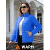 imageTACVASEN Womens Puffer Jacket Quilted Lightweight Stand Collar Zip Up Alternative Down Coat Warm Winter with 4 PocketsAzure Blue