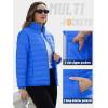 imageTACVASEN Womens Puffer Jacket Quilted Lightweight Stand Collar Zip Up Alternative Down Coat Warm Winter with 4 PocketsAzure Blue