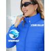 imageTACVASEN Womens Puffer Jacket Quilted Lightweight Stand Collar Zip Up Alternative Down Coat Warm Winter with 4 PocketsAzure Blue
