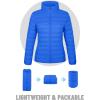imageTACVASEN Womens Puffer Jacket Quilted Lightweight Stand Collar Zip Up Alternative Down Coat Warm Winter with 4 PocketsAzure Blue
