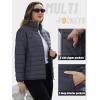 imageTACVASEN Womens Puffer Jacket Quilted Lightweight Stand Collar Zip Up Alternative Down Coat Warm Winter with 4 PocketsDark Grey