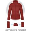 imageTACVASEN Womens Puffer Jacket Quilted Lightweight Stand Collar Zip Up Alternative Down Coat Warm Winter with 4 PocketsDark Orange