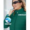imageTACVASEN Womens Puffer Jacket Quilted Lightweight Stand Collar Zip Up Alternative Down Coat Warm Winter with 4 PocketsEmerald Green