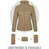 imageTACVASEN Womens Puffer Jacket Quilted Lightweight Stand Collar Zip Up Alternative Down Coat Warm Winter with 4 PocketsKhaki